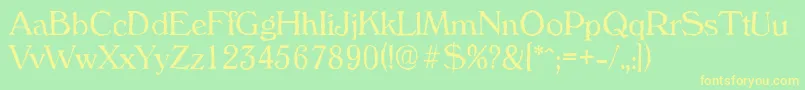 VeronaantiqueLightRegular Font – Yellow Fonts on Green Background