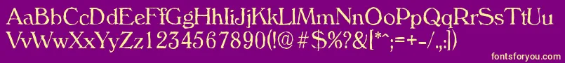 VeronaantiqueLightRegular Font – Yellow Fonts on Purple Background