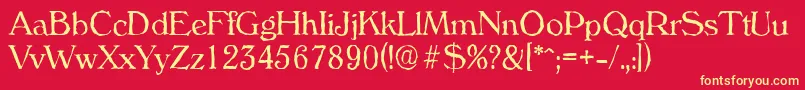 VeronaantiqueLightRegular Font – Yellow Fonts on Red Background