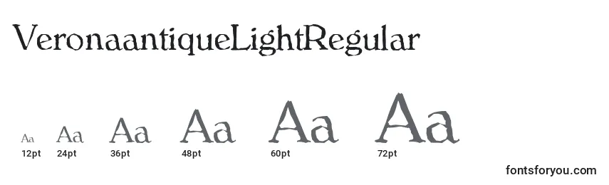 Размеры шрифта VeronaantiqueLightRegular