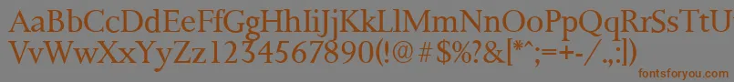 PalermoserialLightRegular-Schriftart – Braune Schriften auf grauem Hintergrund