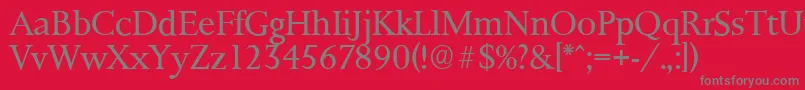 PalermoserialLightRegular-Schriftart – Graue Schriften auf rotem Hintergrund