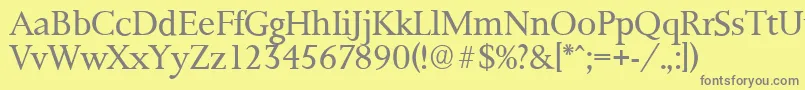 PalermoserialLightRegular Font – Gray Fonts on Yellow Background