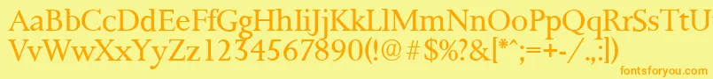 PalermoserialLightRegular Font – Orange Fonts on Yellow Background