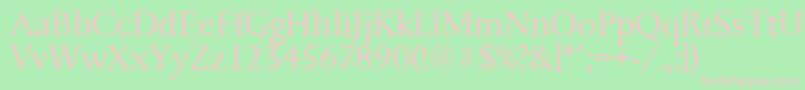 フォントPalermoserialLightRegular – 緑の背景にピンクのフォント