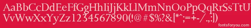 フォントPalermoserialLightRegular – 赤い背景にピンクのフォント