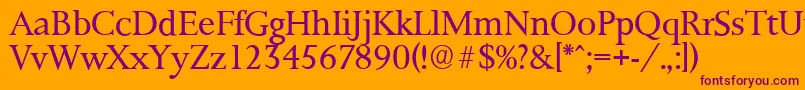 PalermoserialLightRegular Font – Purple Fonts on Orange Background