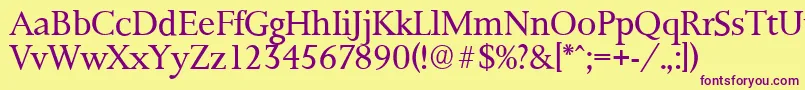 PalermoserialLightRegular Font – Purple Fonts on Yellow Background