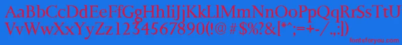 PalermoserialLightRegular Font – Red Fonts on Blue Background