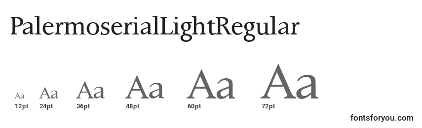 Размеры шрифта PalermoserialLightRegular