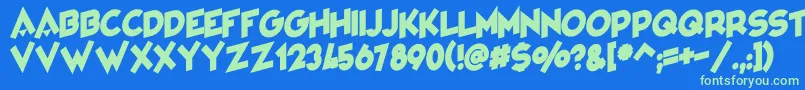 VarietРІCabaret Font – Green Fonts on Blue Background
