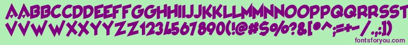 VarietРІCabaret Font – Purple Fonts on Green Background