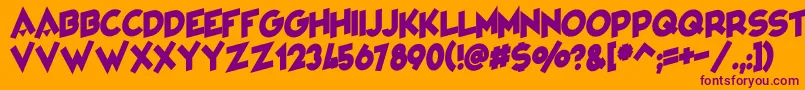 VarietРІCabaret-fontti – violetit fontit oranssilla taustalla