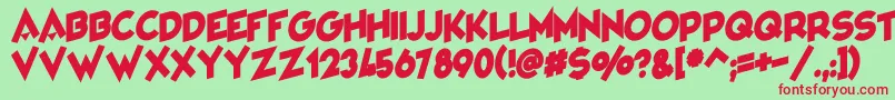 Fonte VarietРІCabaret – fontes vermelhas em um fundo verde