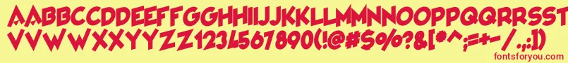 VarietРІCabaret Font – Red Fonts on Yellow Background