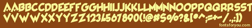 VarietРІCabaret Font – Yellow Fonts on Brown Background