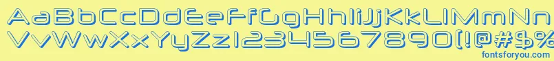 Neuropolx3D Font – Blue Fonts on Yellow Background