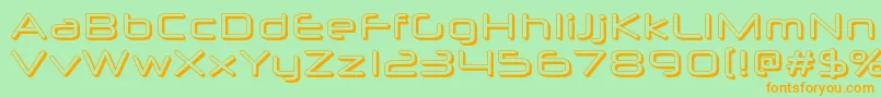 Neuropolx3D-Schriftart – Orangefarbene Schriften auf grünem Hintergrund