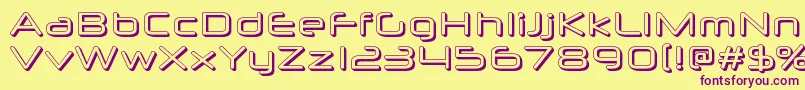 Neuropolx3D Font – Purple Fonts on Yellow Background