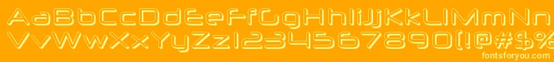 Neuropolx3D-Schriftart – Gelbe Schriften auf orangefarbenem Hintergrund