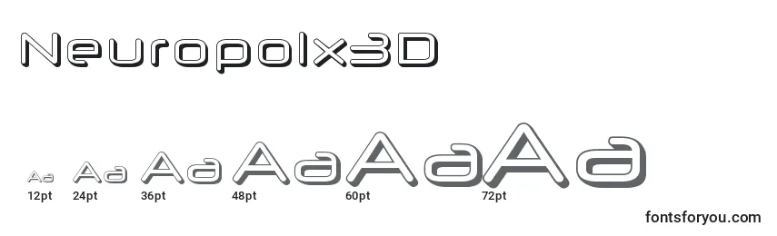 Größen der Schriftart Neuropolx3D