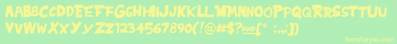 TheSnails Font – Yellow Fonts on Green Background