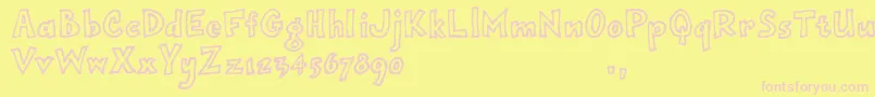 Opjimtrial Font – Pink Fonts on Yellow Background