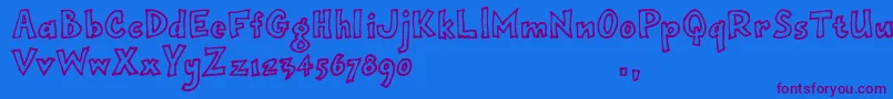 Opjimtrial Font – Purple Fonts on Blue Background