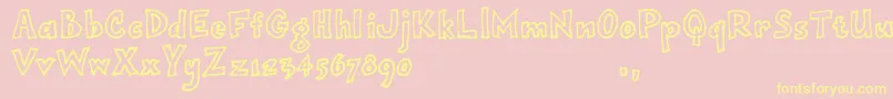 Opjimtrial Font – Yellow Fonts on Pink Background