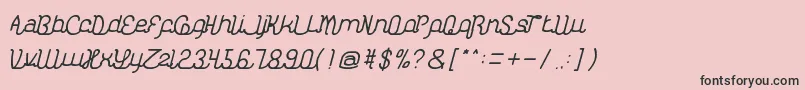 フォントKasihDanSayangThin – ピンクの背景に黒い文字