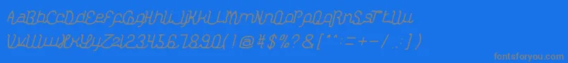 フォントKasihDanSayangThin – 青い背景に灰色の文字