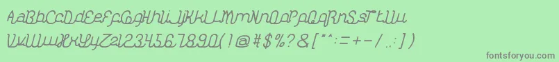 フォントKasihDanSayangThin – 緑の背景に灰色の文字