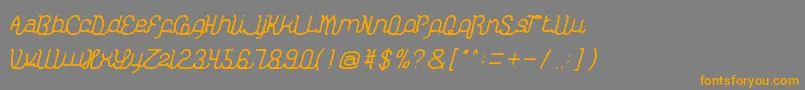 KasihDanSayangThin-Schriftart – Orangefarbene Schriften auf grauem Hintergrund