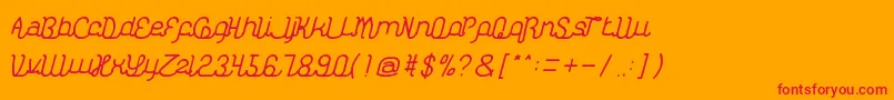 フォントKasihDanSayangThin – オレンジの背景に赤い文字