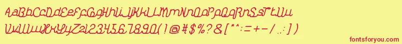 KasihDanSayangThin Font – Red Fonts on Yellow Background