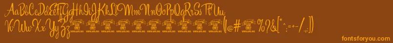 EsplanadescriptPersonaluse Font – Orange Fonts on Brown Background