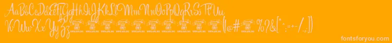 EsplanadescriptPersonaluse-Schriftart – Rosa Schriften auf orangefarbenem Hintergrund