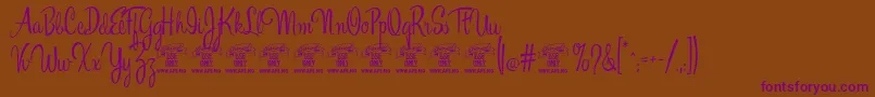 EsplanadescriptPersonaluse Font – Purple Fonts on Brown Background