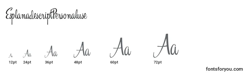 EsplanadescriptPersonaluse Font Sizes