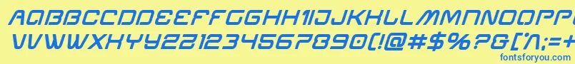 Miraclemercuryboldital Font – Blue Fonts on Yellow Background