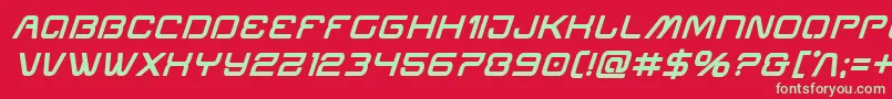 Miraclemercuryboldital-Schriftart – Grüne Schriften auf rotem Hintergrund