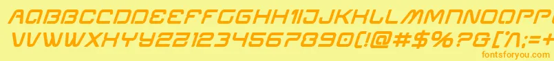Miraclemercuryboldital Font – Orange Fonts on Yellow Background