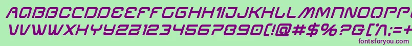 Miraclemercuryboldital Font – Purple Fonts on Green Background