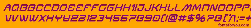 Miraclemercuryboldital Font – Purple Fonts on Orange Background
