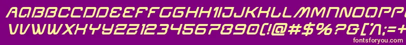 Miraclemercuryboldital Font – Yellow Fonts on Purple Background