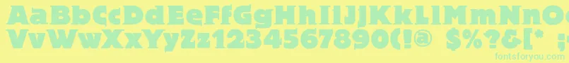 Blaxbloxx Font – Green Fonts on Yellow Background