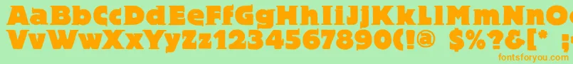Blaxbloxx-Schriftart – Orangefarbene Schriften auf grünem Hintergrund