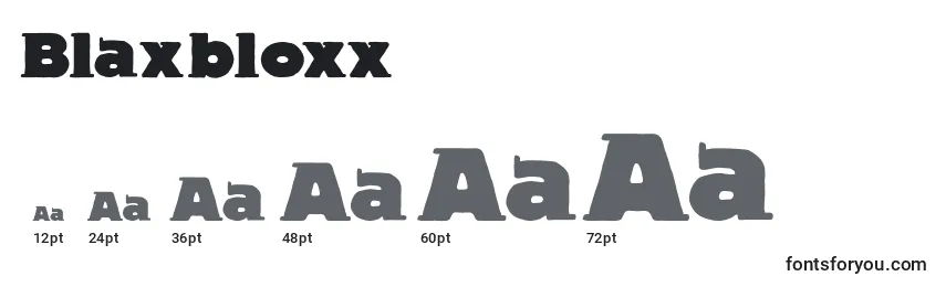 Размеры шрифта Blaxbloxx
