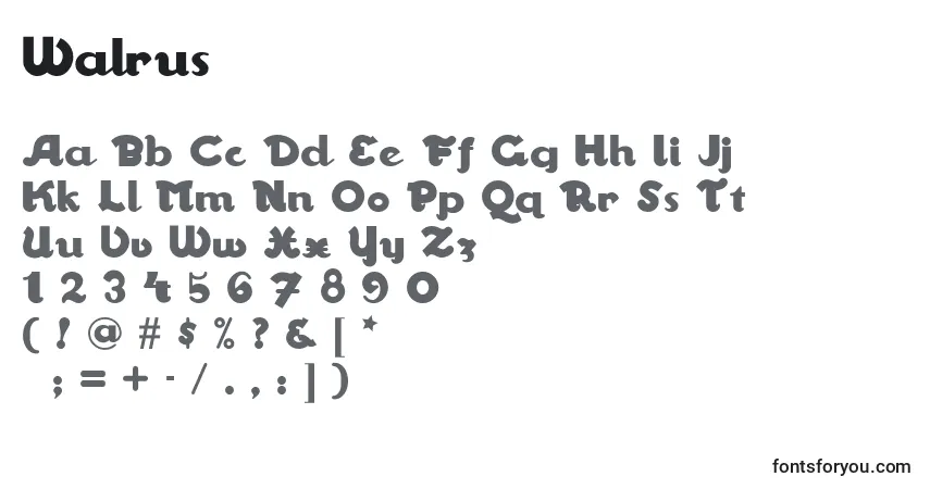 Walrusフォント–アルファベット、数字、特殊文字