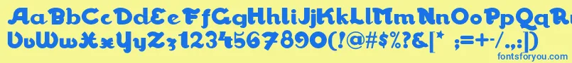 Walrus Font – Blue Fonts on Yellow Background